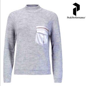 Peak Performance Grey Code Crew Alpaca Wool Blend Sweater Size S
